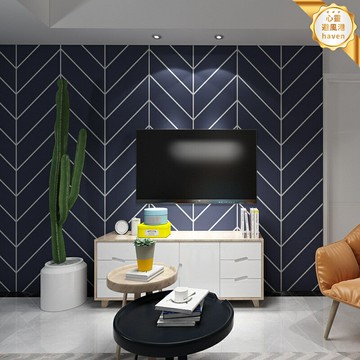 【3D立體浮雕】電視背景牆紙 客廳牆紙 臥室牆紙 北歐牆紙 現代牆紙 簡約牆紙 鹿皮絨材質 幾何圖案 環保無味 自粘免膠