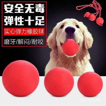 [24時熱賣]寵物玩具 自嗨解悶玩具 逗貓棒訓狗啃咬球寵物耐咬球實心橡膠彈力球穿繩寵物玩具帶繩彈力球 NMMA