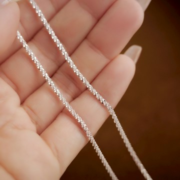 [全純銀.項鍊] (新款)滿天星項鍊 亮銀色 鍊條粗1.8mm【UME】925純銀項鍊/滿天星項鍊/裸鍊