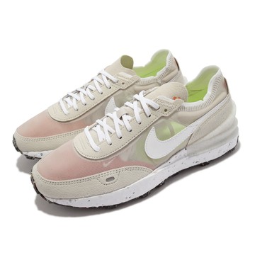 [ACS] Nike 休閒鞋 Waffle One Crater SE女鞋 環保理念 穿搭 避震 透明網布 麂皮 卡其 白 DJ9640-200