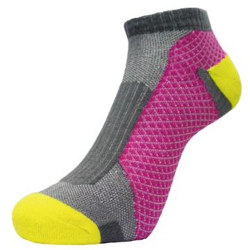 足弓支撐機能慢跑襪 女款 灰桃  1入  灰、粉  22~24cm