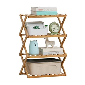 【HappyLife】免安裝楠竹四層鞋架可折疊收納寬50 YV9910原