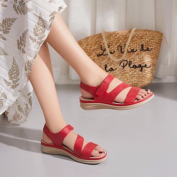 仙女涼鞋中跟軟底輕便防滑ins潮魔術貼大碼新款網紅氣質纏繞涼鞋