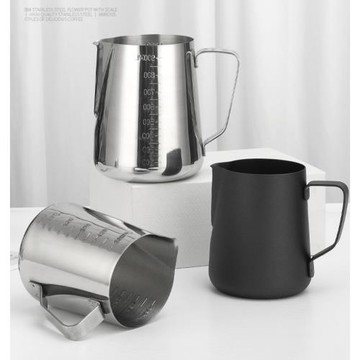 不銹鋼尖嘴拉花缸加厚帶刻度600ml拉花杯特氟龍304花式咖啡器具