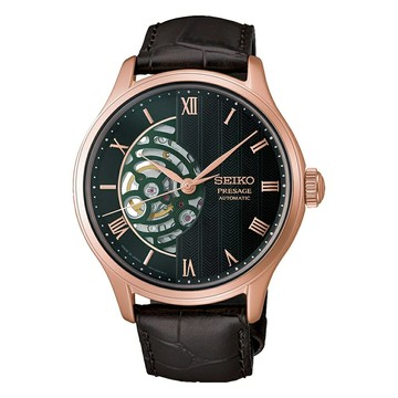 seiko SK037 精工錶 Presage 4R71-00E0G(HCB007J1) 日式庭園鏤空機械錶 綠面 41.8mm｜樂天領券現折★全館特惠中★指定刷卡回饋10%