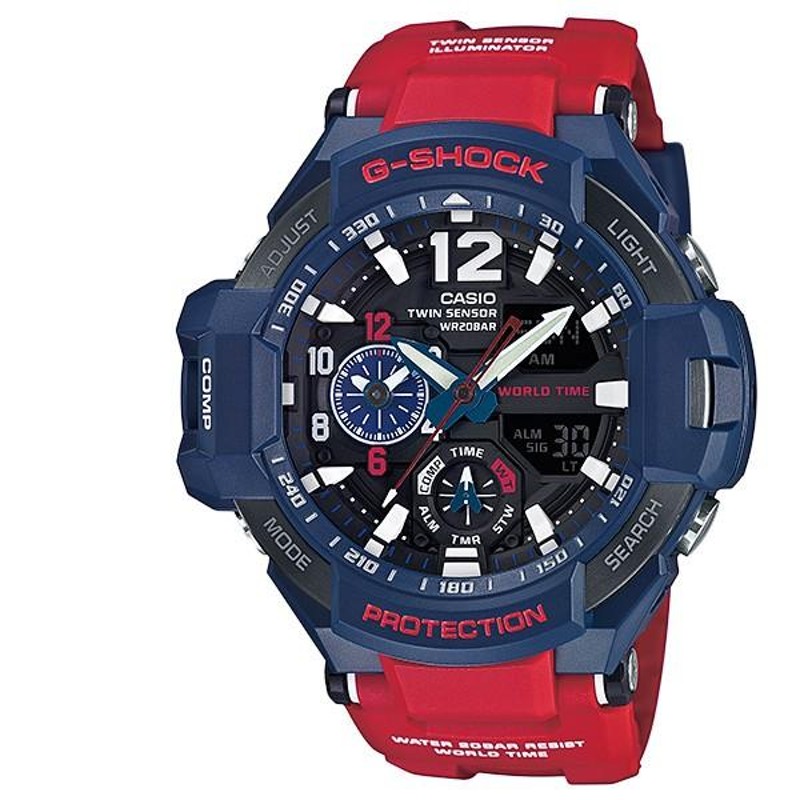 CASIO G-SHOCK ジーショック メンズ 腕時計 GA-1100-2A SkyCockpit スカイコックピット ネイビー レッド |  LINEショッピング