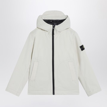 Ivory zip jacket in polyester canvas
