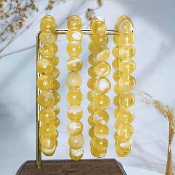 【白花蜜蠟】天然波羅的海蜜蠟手串手鍊