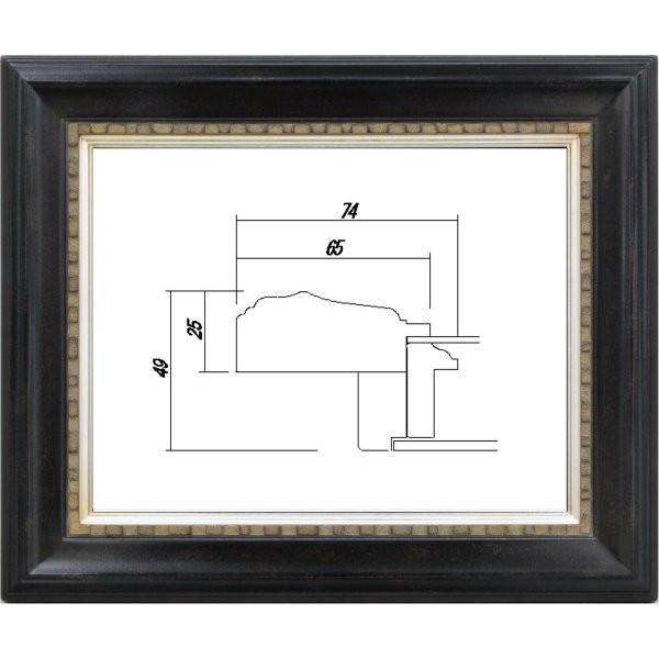 油絵/油彩額縁 木製フレーム 高級額縁 アクリル付 7100 サイズ P10号 鉄黒 ブラック | LINEブランドカタログ