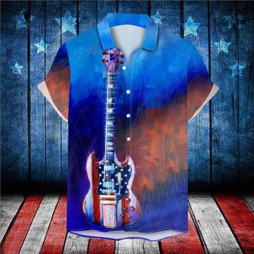 Polo printed short sleeve simple shirt翻領印花短袖簡約襯衫男