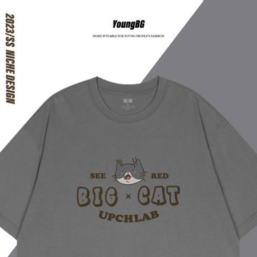 YoungBG NICHE DESIGN 原創美式復古卡通印花短袖t恤純棉男女夏季