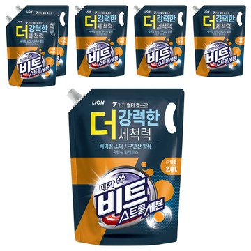 Beat 強效潔淨Seven洗衣精補充包 含小蘇打與檸檬酸 適用於全家人的衣物 有效清除纖維內的灰塵  2L  6包