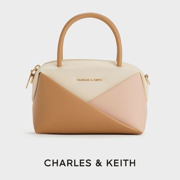 【CHARLES & KEITH】Midori 撞色手提托特包