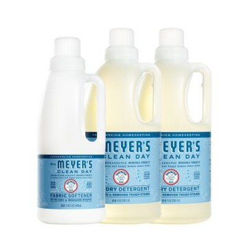 Mrs. Meyer s梅耶夫人 雨露香氛濃縮洗衣精x2+柔軟精x1