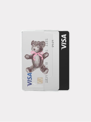 Drawing Teddy Bear Large Pattern MagSafe Card Wallet