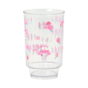asdfkitty*日本製 美樂蒂 水彩風鮮花 水杯 茶杯 漱口杯 筆筒-正版