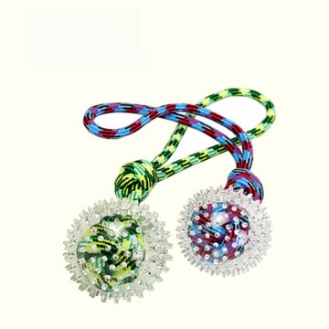Caitec美國狗狗玩具互動玩具繩結刺球無聲柔軟互動拔河中大型犬玩