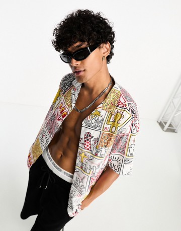 Tommy Jeans x Keith Haring one man show shirt in multi