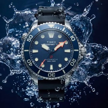 TIMEX 天美時 Deepwater Meridian 200 HEV 44毫米 專業自動機械潛水錶(藍x黑 TXTW3A01700)