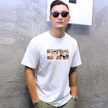 HANDIAN中國風夏季潮牌短袖T恤男大碼寬松圓領純棉半袖民族風夏裝