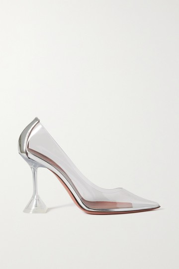 Amina Muaddi - Ami Pvc And Metallic Leather Pumps - Clear - IT41