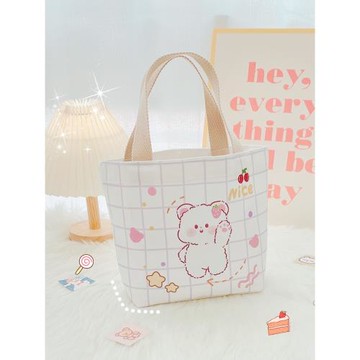 手提袋女帆布包大容量上班飯包布袋子迷你小包包學生便當包手拎包