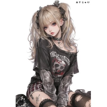 【10月新作5】07-094-0112 人物貼紙 輕龐克女孩