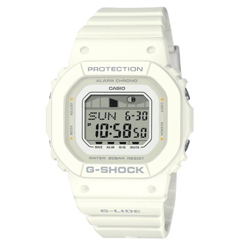【CASIO 卡西歐】G-SHOCK 纖薄精巧 衝浪運動 潮汐顯示 沙灘淨白 GLX-S5600-7B_40.5mm