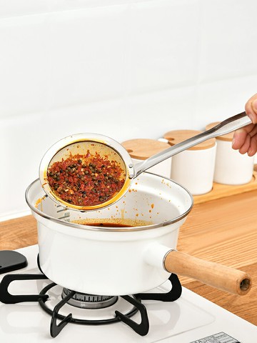 優購生活 304不銹鋼漏勺細網過濾網篩家用廚房撇浮沫濾油神器撈油渣隔油勺