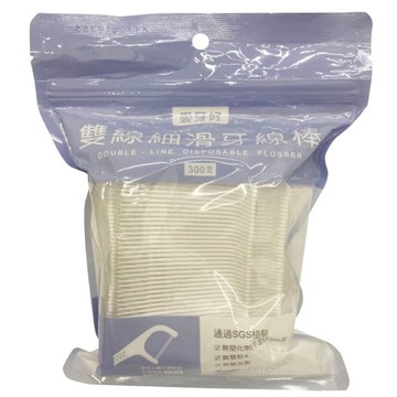 愛牙好 雙線細滑牙線棒-夾鏈袋(300支/袋) [大買家]