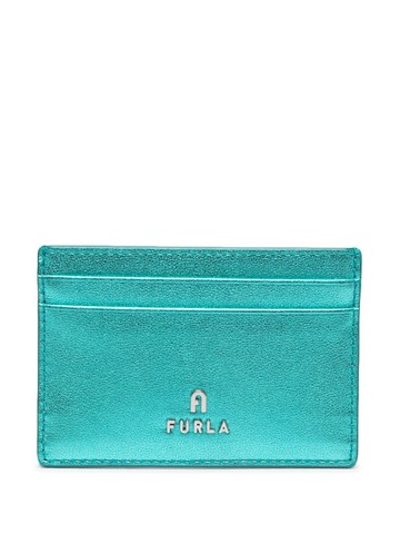 Furla - Camelia logo-plaque cardholder - women - Leather/Viscose - One Size - Blue