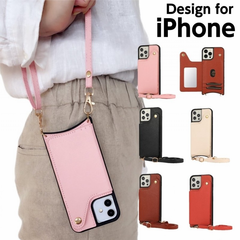 iPhone11 ケース iPhone11 カバー ミラー付き 鏡 カード収納 斜めがけ ストラップ アイフォン11ケース ショルダー 紐付き  指紋防止 耐衝撃 おしゃれ レザー 通販 LINEポイント最大0.5%GET | LINEショッピング