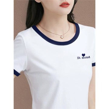 純棉白色t恤女短袖2026年新款夏季女裝修身半袖上衣高端洋氣體恤