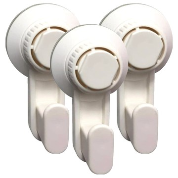 真空吸盤收納掛勾 Set 3個 ABS+PVC材質 承重約3公斤  白色