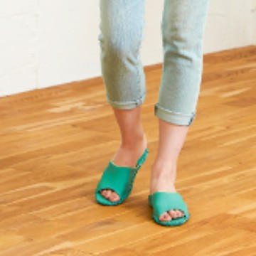 日本PANSY 淑女手工 室內拖鞋 女生款 - 9505 -綠色 - L [24.0cm～24.5cm]