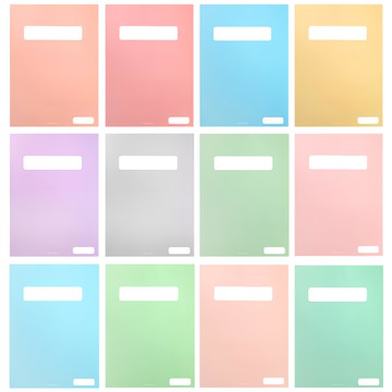 2Youngdesign 簡約橫線筆記本  混合顏色  12本