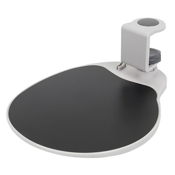 AIDATA 愛得他 人體工學 可旋式桌下滑鼠平台  360度旋轉  PP面版 防水好清潔  可調式桌夾  滑鼠整線槽  灰色  1個