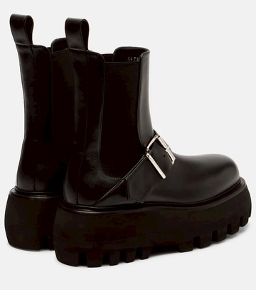 McQueen Sofa Buckle leather ankle boots