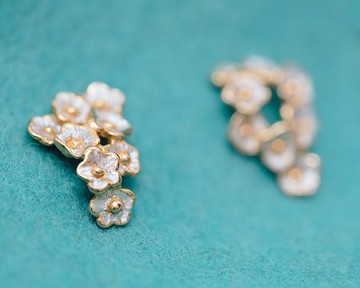 滿天星造型大耳環 - 精緻花朵 - 送禮首選