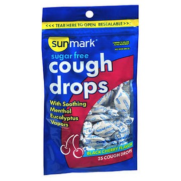 Sunmark Sugar Free Cough Drops Black Cherry Flavor 25 Each by Sunmark