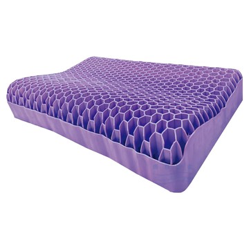 感恩使者 蜂巢式凝膠枕頭 柔軟抗壓舒眠 透氣孔隙全身可水洗 蜂巢分散重力安穩舒適  52 x 35 x 10cm  紫色  1個