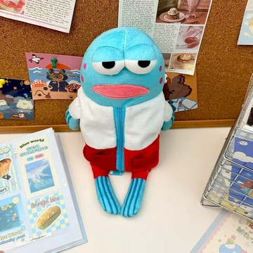 新品比奇堡的居民們呆呆魚筆袋ins海綿寶寶公仔筆袋鉛筆收納筆盒