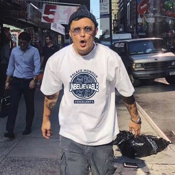 短袖上衣男 高磅 落肩 素色 涼感 排汗 美式復古潮牌短袖男T恤寬鬆嘻哈夏季港風純棉半袖情侶男士上衣0709