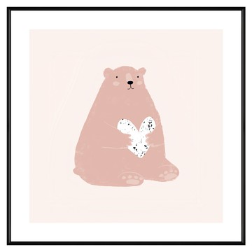 Boluo 菠蘿選畫所 熊大心  60 x 60cm  黑色