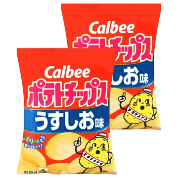 Calbee 卡樂比 Potato Chips 卡樂先生 鹽味洋芋片  65g  2包