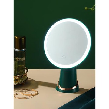 鏡子化妝鏡學生宿舍帶燈臺式桌面可立家用led美妝補光旅游梳妝鏡