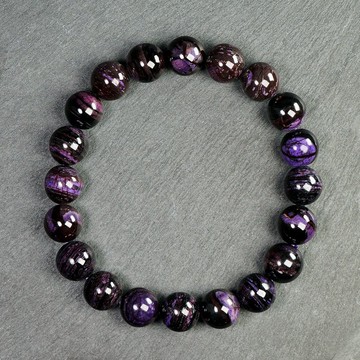 【正佳珠寶】舒俱萊 高品夜紫舒俱萊 9.2-9.8mm 舒俱萊手珠
