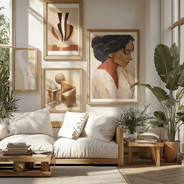 靜默輪廓 Soft Solitude / 現代人物靜物抽象組合畫 / 掛畫 海報