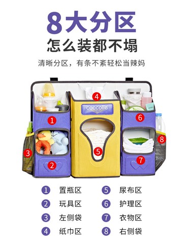 床邊掛袋 coccolle兒童床掛袋床頭收納袋床邊儲物袋寶寶尿不濕掛籃置物架【MJ1252】