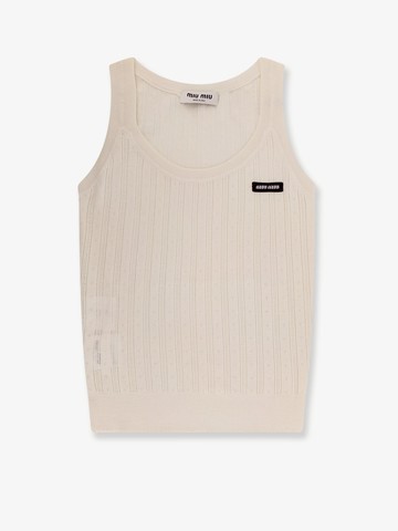 Perforated cachemire and silk top - MIU MIU - gender_Woman